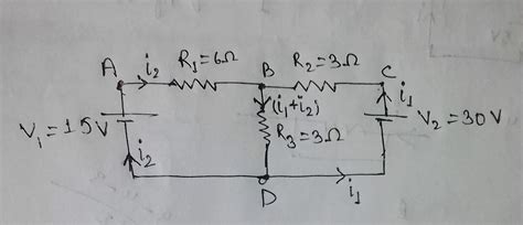 For the circuit shown in the figure, find the current passing throug.
